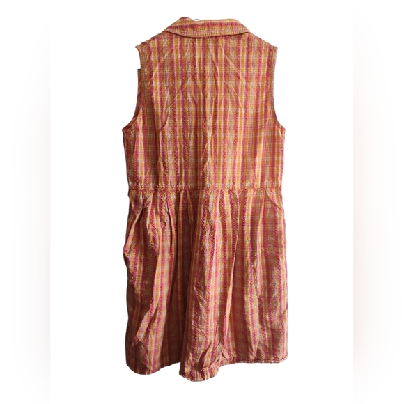 J.G. Hook Gingham Bright Colors Plaid Sundress Button Down Mini Baby Doll Dress - Picture 3 of 3